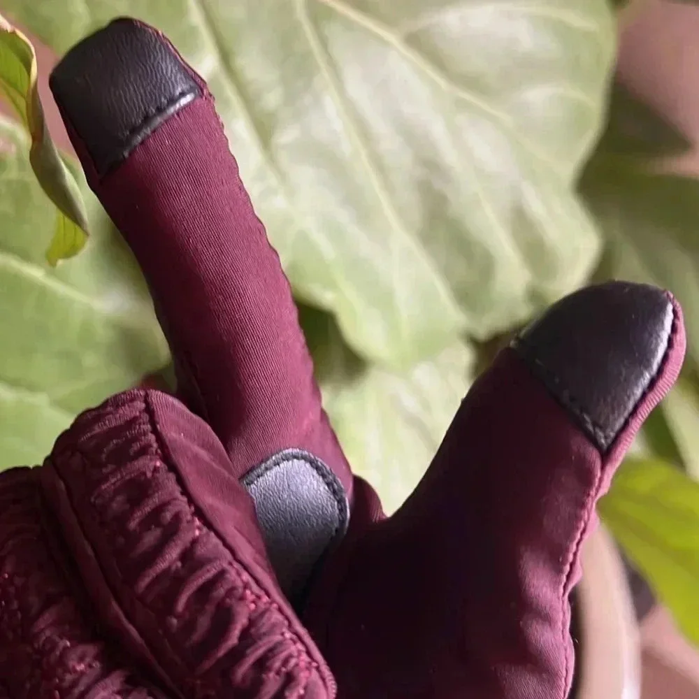 Echo Thinsulate Burgundy Scrunchie Gloves Medium